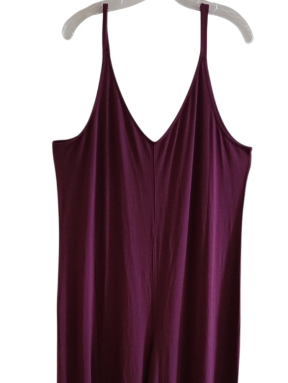 Athleta V Neck Night Time Bliss Sleep Romper Deep Burgundy Wide-Leg Jumpsuit - Picture 10 of 16